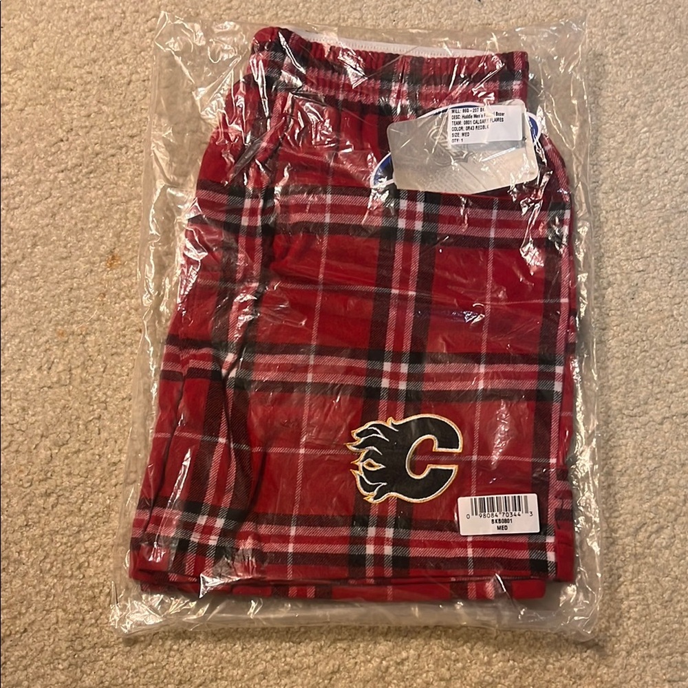 Red and Black Calgary Flames Boxers with Logo